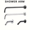 1pc Brazo de Ducha de Acero Inoxidable, Montado en la Pared, Se Conecta a la Cabezal de Ducha Fijo, Acabado Pulido, Accesorio Redondo para Baño