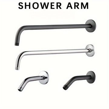 1pc Brazo de Ducha de Acero Inoxidable, Montado en la Pared, Se Conecta a la Cabezal de Ducha Fijo, Acabado Pulido, Accesorio Redondo para Baño