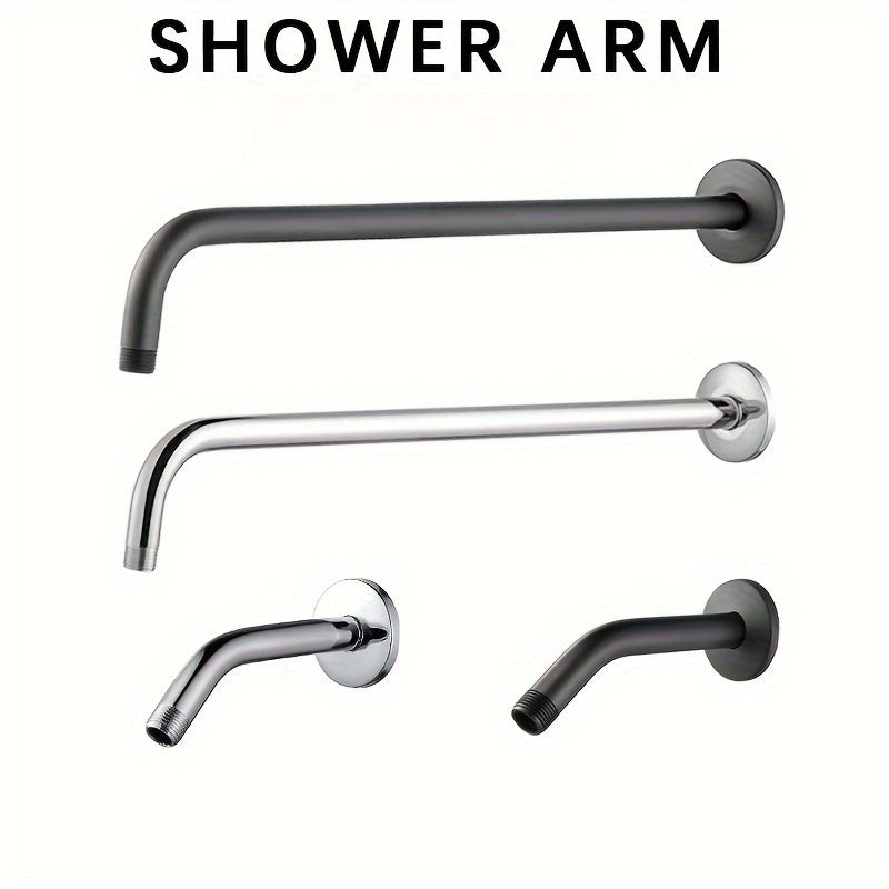 1pc Brazo de Ducha de Acero Inoxidable, Montado en la Pared, Se Conecta a la Cabezal de Ducha Fijo, Acabado Pulido, Accesorio Redondo para Baño