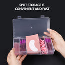 Caja de almacenamiento de pestañas verticales rectangular transparente de 5 cuadrículas con cierre de clic - Sin aroma, no requiere suministro de energía, sin batería - Organizador de herramientas de maquillaje, 1 paquete