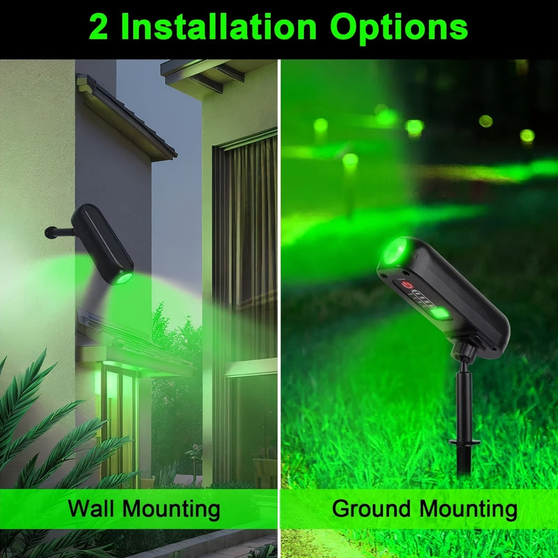 2 piezas de luces solares para jardín al aire libre, luz cálida, luz verde, luz de árbol, luces de paisaje para jardín, luces solares de iluminación IP65, impermeables para jardín, camino, lugar turístico, luz de proyección de patio, luz de decoración de