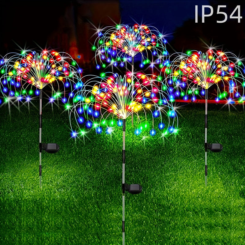 Luces Solares para Jardín de 1 Pieza - 8 Modos, Ilumina tu Jardín con Luces de Fuegos Artificiales Solares - ¡Luzes LED Exteriores DIY de 60/150/200/240! Iluminación Decorativa Exterior IP54