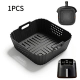 22.86 cm Forros de silicona reutilizables cuadrados para freidora de aire Ninja AF140 AF141 AF180 AF181 para freidora de aire Philips HD9270 Accesorios de horno para cesta de silicona para hornear