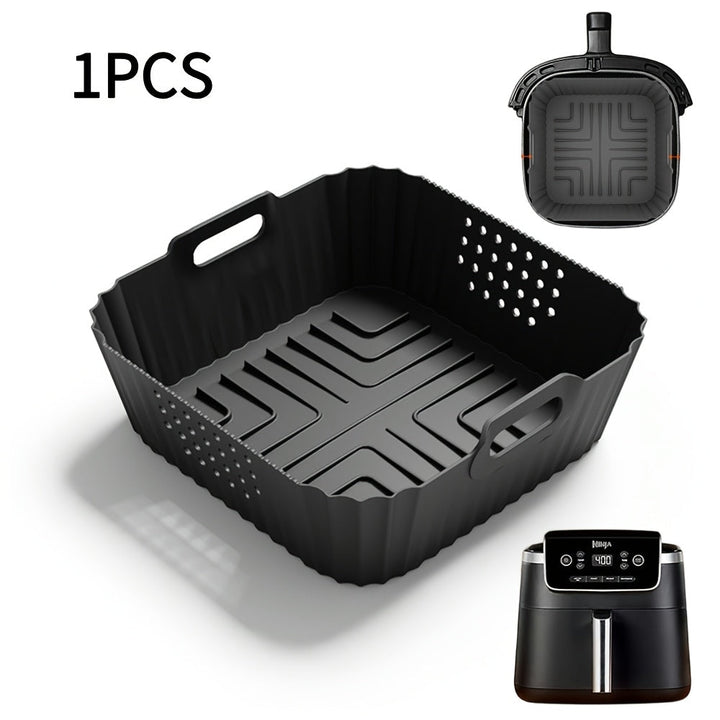 22.86 cm Forros de silicona reutilizables cuadrados para freidora de aire Ninja AF140 AF141 AF180 AF181 para freidora de aire Philips HD9270 Accesorios de horno para cesta de silicona para hornear