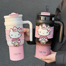 1 pieza, taza aislada de acero inoxidable HelloKitty, capacidad grande de 900 ml, linda taza de agua, regalo de Navidad, taza de coche, taza de café