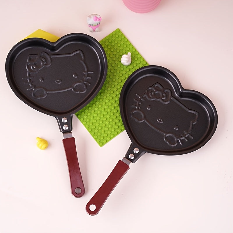 Sartén mini antiadherente de Sanrio para for hello kitty - Diseño de dibujos animados lindo, perfecto para huevos, panqueques y desayuno, ideal para uso en la cocina del hogar, esenciales de la cocina | Utensilios de cocina juguetones | Cocina duradera