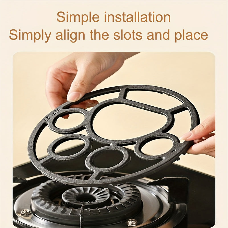 Soporte de olla de hierro fundido para gato con 7,44 pulgadas (18,49 cm), accesorio de soporte de olla para estufa de gas de hierro fundido, soporte de olla universal para cuatro a cinco garras