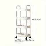 Estantería Móvil Multifuncional de 4 Niveles con Ruedas Giratorias, Disponible en 2 Colores – Ideal para Almacenamiento y Uso Diario, Esencial para Hogares Pequeños (Juego de 6)