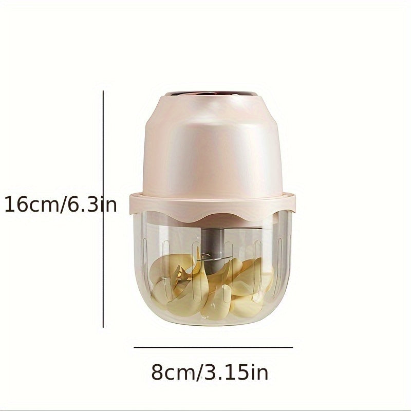 Picadora de Carne Eléctrica Recargable por USB y Triturador de Verduras de 22000 RPM - Aparato Multifunción 6 en 1 con Tarro de Vidrio, 6 Cuchillas de Acero Inoxidable, Diseño Compacto para Cocina Casera, Preparación de Alimentos, Batidos, Salsas, Herram