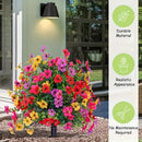 Árboles de Bola Topiaria de Margaritas Artificiales con Estacas para el Suelo | Arbustos Falsos Resistentes al UV para Jardín Interior/Exterior y Decoración de Puerta Principal | Elegancia Durante Todo el Año sin Muy Mantenimiento