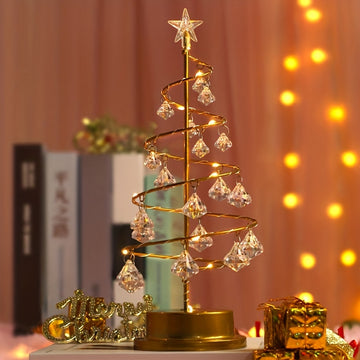 Lámpara navideña de árbol de Navidad, forma de lámpara colorida, lámpara de mesa con cristales de diamante para dormitorio, adorno navideño, ideal como regalo de cumpleaños, regalo de Pascua, para él o ella, sorpréndelo o sorpréndela