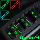 1 juego de pegatinas de botón de ventana de coche universal - Verde fluorescente, azul, naranja, pegatinas funcionales de botón adecuadas para accesorios de interior de coche