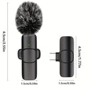 HOOSHU Micrófono inalámbrico de collar para iPhone y otros dispositivos Android, paquete de 2 unidades