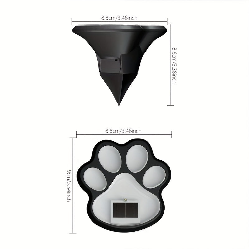 Juego de 4 Luces Solares LED en Forma de Garra para Perros - Luces Enterradas con Huella para Decoración de Patios y Caminos Exteriores