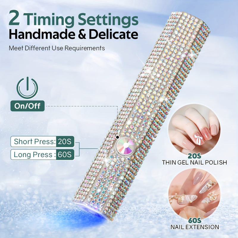 Lámpara de uñas portátil profesional, secador de uñas de gel recargable, carga USB, sin formaldehído, batería de litio de 200mAh, herramienta de manicura en casa DIY