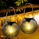 2pcs/4pcs Nueva Linterna Solar Exterior, Versión Mejorada Lámpara Solar Colgante para Jardín Exterior, Candelabro Metálico Decorativo, Luz Solar de Árbol Adecuada para Jardín, Patio y Camino