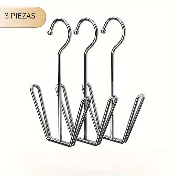 3pcs Perchas para Zapatos de Acero Inoxidable - Ganchos de Almacenamiento y Secado de Metal que Ahorran Espacio para Organización de Armarios, Ideales para el Hogar y el Lavadero, Cajas de Almacenamiento de Zapatos, Accesorios para el Hogar, Estantes de