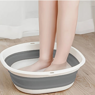 Balde Plegable para Baño de Pies - Diseño Ergonómico Portátil con Tapa, Material Plástico Duradero Ideal para Viajes y Hogar, Fácil Limpieza Sin Necesidad de Electricidad, Estilo Moderno y Cómodo Protección para los Pies, Accesorio de Baño Elegante