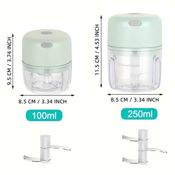 Mini Trituradora de Ajo Recargable de 8,45 onzas - Duradera y Resistente, Carga USB, 1200 RPM, Ideal para Triturar Ajo, Pimientos, Cebolla, Carne Picada, Frutos Secos y Más