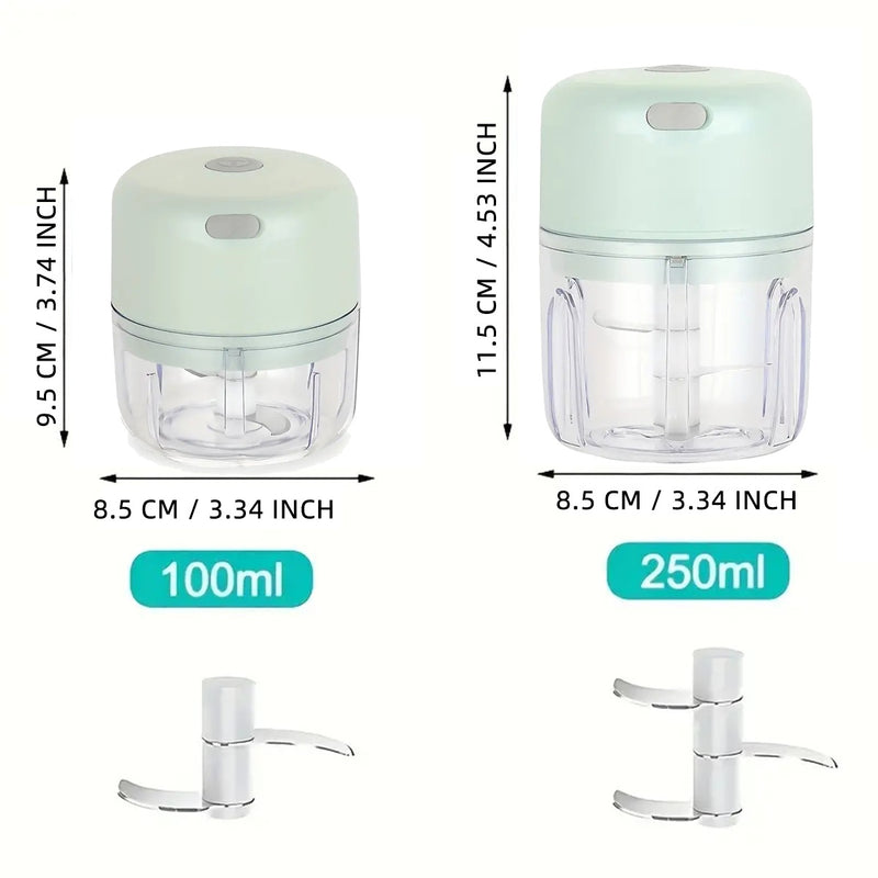 Mini Trituradora de Ajo Recargable de 8,45 onzas - Duradera y Resistente, Carga USB, 1200 RPM, Ideal para Triturar Ajo, Pimientos, Cebolla, Carne Picada, Frutos Secos y Más