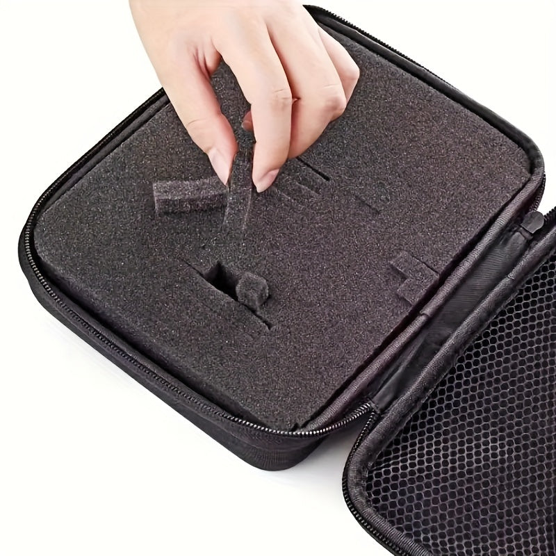 Estuche de Viaje Ligero de Nylon para Micrófono con Acolchado de Esponja - Bolsa de Almacenamiento Duradera de EVA para Equipo de Fotografía y Video