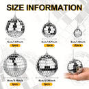 6 piezas de decoración colgante de bolas de disco de espejo | Adecuado para clubes, escenarios y fiestas de los 70. Bolas de disco plateadas - Decoración de verano para el Día del Padre.