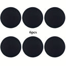 6 posavasos premium de silicón negro, antideslizantes y duraderos, fáciles de limpiar - Ideales para proteger superficies del calor, grasa y manchas de agua - Perfectos para bares en casa, restaurantes y uso doméstico (Soporte no incluido)
