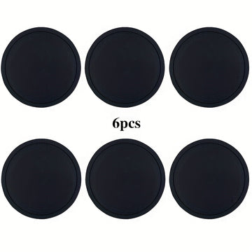 6 posavasos premium de silicón negro, antideslizantes y duraderos, fáciles de limpiar - Ideales para proteger superficies del calor, grasa y manchas de agua - Perfectos para bares en casa, restaurantes y uso doméstico (Soporte no incluido)