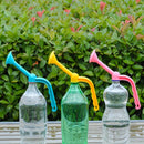 Rociador de regadera portátil ergonómico con boquilla azul de plástico y mango ergonómico - Distribución uniforme para suculentas, hierbas, bonsái - Jardín, patio, oficina, regaderas para plantas, herramienta de riego para jardín, diseño amigable para el