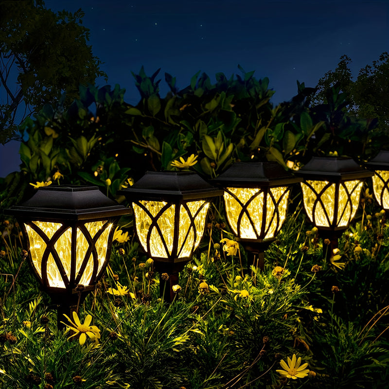 6 piezas de luces solares retro para exteriores, luces solares para jardín, senderos, patios, césped, aceras, garajes privados, regalo de Navidad.