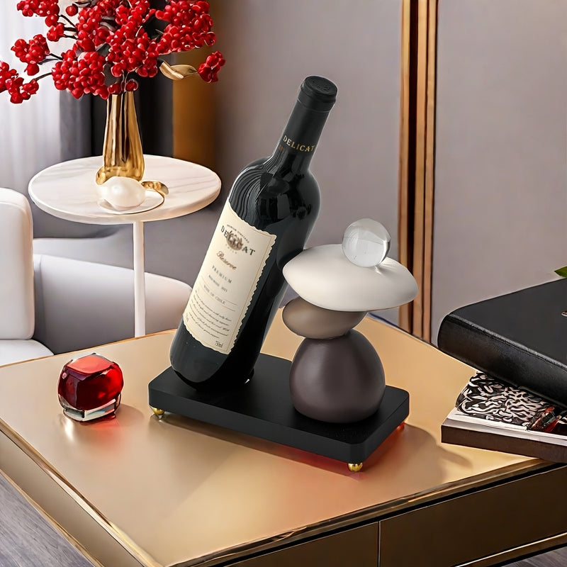 Rack de Vino de Resina Moderno | Diseño Apilable con Acabado Elegante | Exhibición Artística para Mesa en Sala de Estar y Comedor | Pieza Decorativa Minimalista para el Hogar | Ideal para Aficionados al Vino