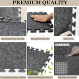 Conjunto de batería de alta calidad 2/4 de alta densidad Alfombra de espuma antirruido interbloqueable - Gruesa, Antideslizante y Absorbente de choques - Gris