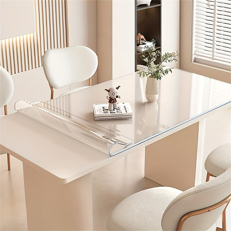 Mantel transparente de PVC de alta calidad, resistente a rayones y calor, fácil de limpiar, ideal para hogar, hotel, restaurante y mesa de café, diseño simple y moderno, 1 unidad