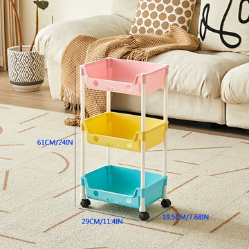 Carrito de Almacenamiento Rodante Multifuncional con Estantes, Adecuado para Cocina, Baño, Dormitorio y Residencia Universitaria - Estantería Móvil para Organización del Hogar y Ahorro de Espacio