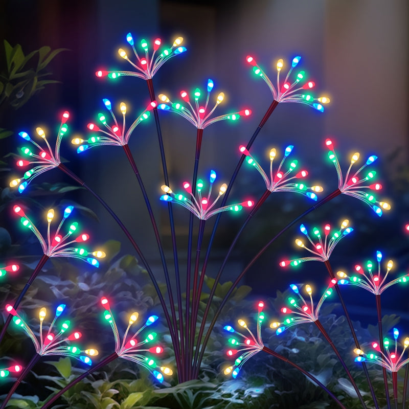 6 piezas de luces de sendero YAAFEN con energía solar, 480 LED, 2 modos de destello y estable, acero inoxidable, sombra de resina, ideal para jardín, sendero, patio, maceta de flores, camping, fiestas - Decoración perfecta para regalo de Navidad, ilumina
