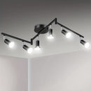 Kit de iluminación de pista LED de 6 luces, reflector de techo negro de 6 vías, soporte de lámpara giratorio flexible, luz de pista no incluye bombillas, las bombillas deben ser compradas por el usuario