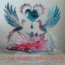 2D Plano, Corazón de Amor de Acrílico con Palomas para Decoración de Mesa, Estilo Clásico, Tema Animal, Multiusos para Hogar, Restaurante, Dormitorio, No Necesita Electricidad, Ideal para Halloween, Pascua, San Valentín, Acción de Gracias