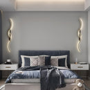 1pc Aplique de pared LED negro moderno, lámpara de pared acrílica lineal de 120 cm, instalación semi empotrada, clip extraíble, cableado, 85 V-265 V, para sala de estar, dormitorio, pasillo, tocador de baño - Bombilla no incluida