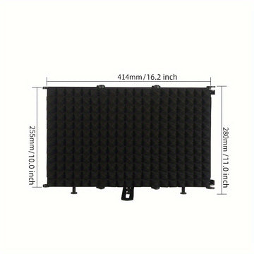Pantalla de Absorción de Sonido de Espuma de Alta Densidad para Grabación Vocal, Micrófono de Reducción de Ruido con Paneles Acústicos Negros, Compatible con Todos los Micrófonos de Condensador, Equipo de Estudio para Voces Más Claras, Micrófono para Can