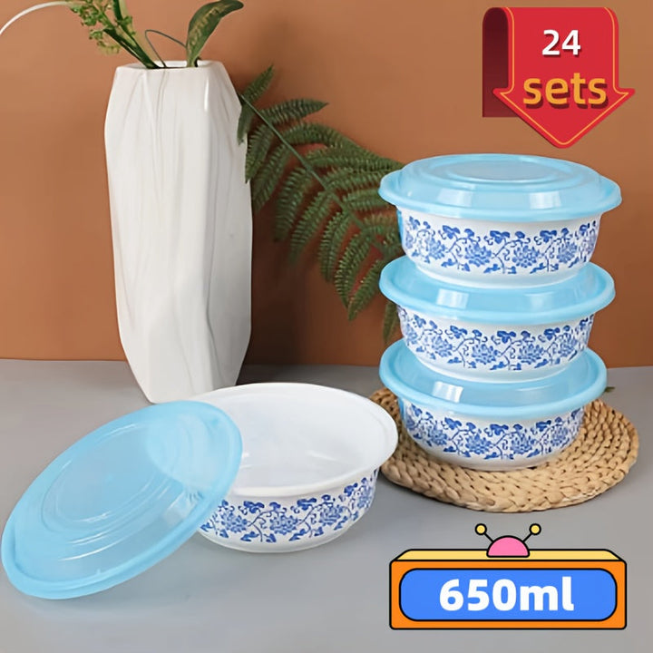 Contenedores de Preparación de Comidas de 22oz Libres de BPA con Tapas - Apto para Microondas y Congelador, Boles de Plástico PP Reutilizables para Ensaladas, Snacks, Almuerzos, Cenas - Perfectos para el Hogar, Restaurante, Fiestas