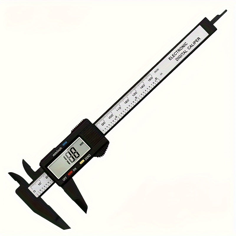 Calibre Digital de Precisión 6 Pulgadas/4 Pulgadas - Esfera de Fibra de Carbono, Herramienta de Medición Micrómetro Vernier con Batería No Recargable