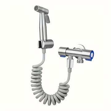 Kit de Ducha Manual de Acero Inoxidable con Manguera de 4.8 Pulgadas y Soporte de Pared - Boquilla Autolimpiable, Impermeable y Resistente, Ideal para Baño, Aseo de Mascotas, Diseño Moderno | Estructura Duradera, Accesorio para Ducha