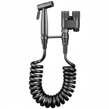 Juego de regadera de acero inoxidable 304, color gris metalizado, válvula de doble salida con manguera suave de 78 pulgadas, fácil instalación, ahorro de agua, limpieza higiénica, función de masaje suave, no requiere electricidad