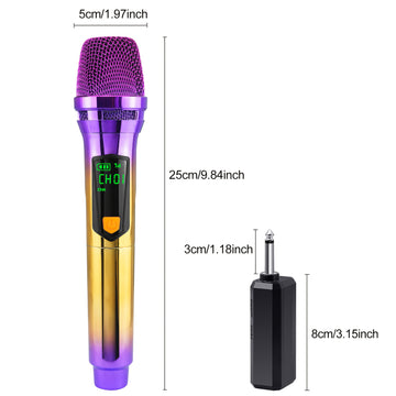 108 colores 2 SKUs Heikuding Micrófono inalámbrico inalámbrico - Conector de 6,35 mm, clip, control de volumen, USB y batería de litio recargable, diseño de diafragma pequeño para transmisión en vivo, podcasting, grabación de voz, herramienta de grabació