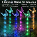 Juego de 6 luces solares para jardín con mariposas, decoración solar para exteriores, luces solares para caminos con 8 modos, ideal para decorar jardines, patios, macetas, senderos, arriates y hogar