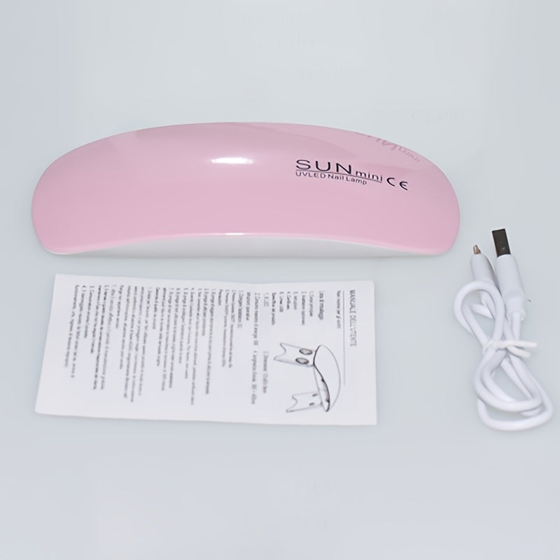 Lámpara de arte de uñas LED Sunmini - Secador de esmalte de uñas portátil con alimentación USB, dos velocidades, temporizador y intensidad de luz ajustable para manis, pedis y arte de uñas, herramientas de arte de uñas, diseño compacto, cuerpo de plástic