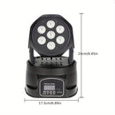Mini Luz DJ RGBW 7x8W con Activación por Sonido, Control DMX - Ideal para Fiestas, Clubes, Conciertos, Bodas, Eventos de Discoteca - Negro, Efectos de Iluminación de Discoteca|Mejorador de Ambiente de Club|Función de Pantalla Digital, Accesorios de DJ