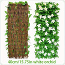Juego de Pantalla Decorativa para Patio Cuatro Estaciones - Incluye 20 Ataduras para Fijación Segura, Expandible y Sin Mantenimiento | Hiedra Artificial Anti-Moho e Insectos + Orquídea Falsa en PVC Resistente a los Rayos UV | 40cm*200cm | Ideal para Pati
