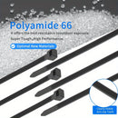 300 piezas de cordones de nylon negro - Ajustables, autoensamblables, impermeables y antideslizantes - 4/5.1/6.5 pulgadas - Ideales para cables al aire libre, jardinería y empacado doméstico, cordón de jardín
