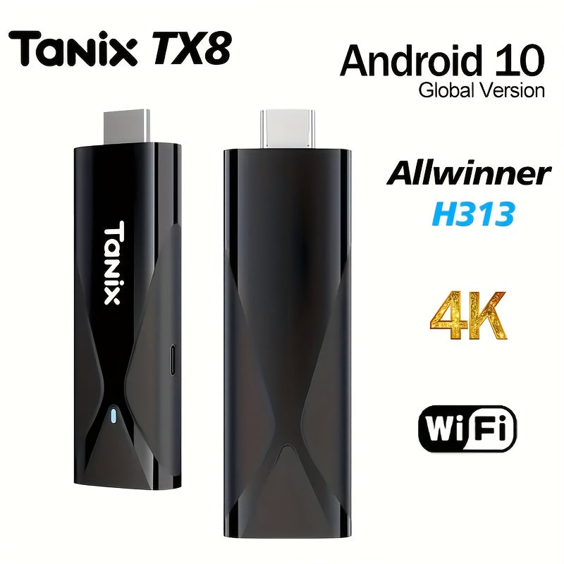Caixa TANIX TX8 Smart TV Android 10 con Allwinner H313, 2GB RAM, 16GB de Almacenamiento, WIFI 4K, Dongle Mini para TV
